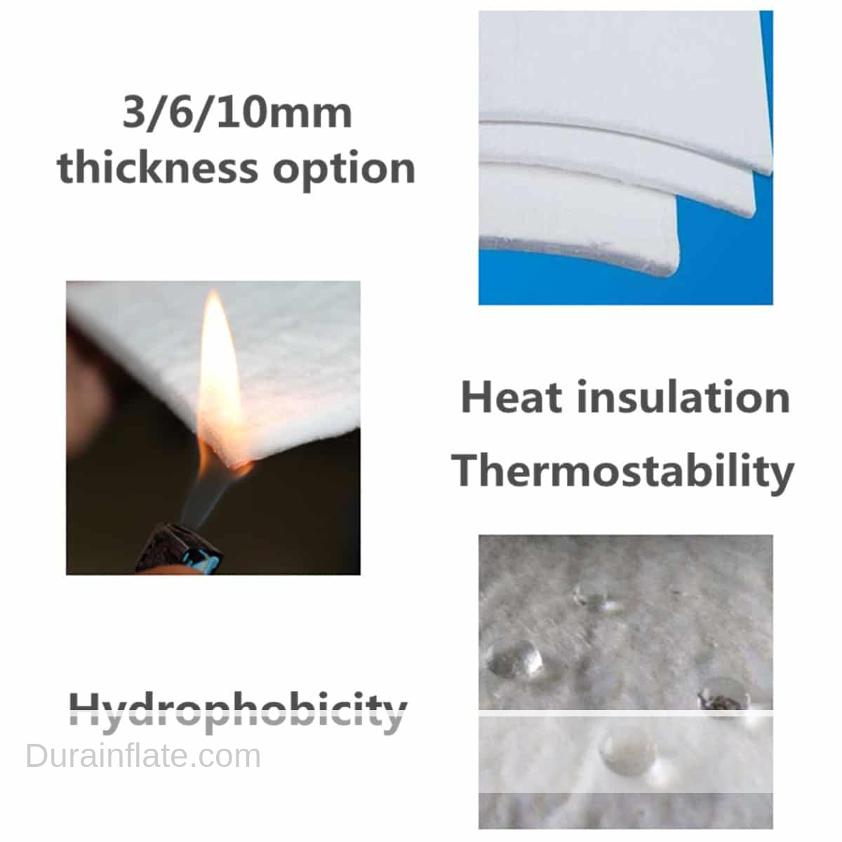 Thermal insulation silica Aerogel Insulation Hydrophobic Mat Lightest Solid  10mm